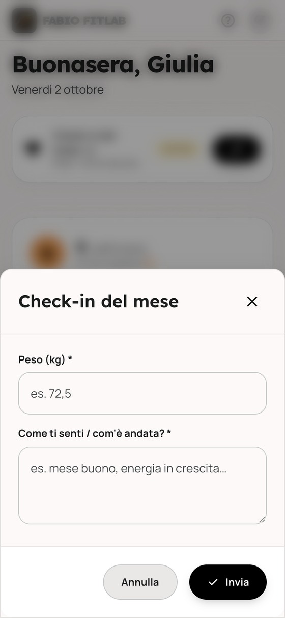 Il check-in del mese